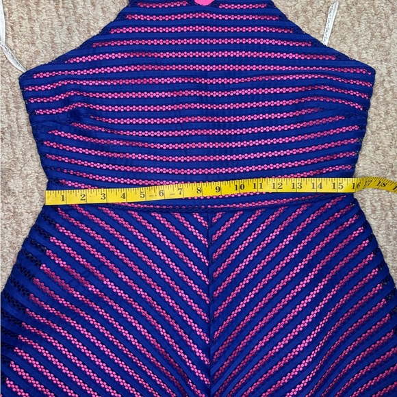 LILLY PULITZER Megyn Fit & Flare Dress In Blue/pink Size Large. - Picture 12 of 13